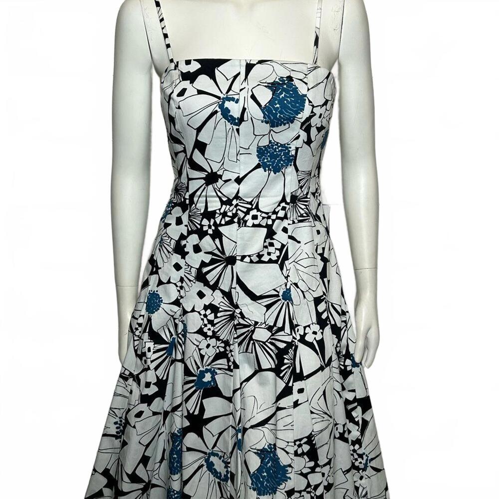 Nine West Women's Dress 8 Floral Vintage A Line Midi Retro Vibes Summer - Picture 4 of 7